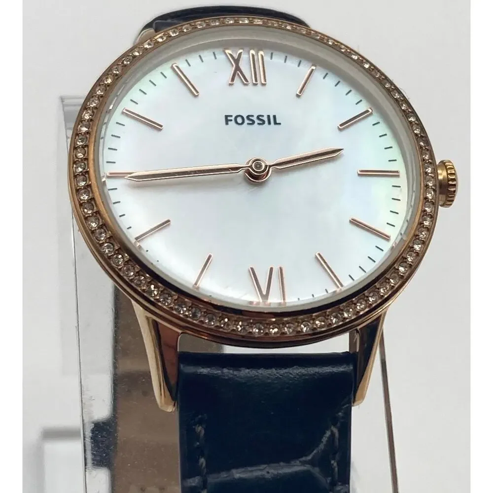 Fossil Rose Gold MOP Dial Womens Watch 30mm - Fresh Battery - Adjustable WR 3ATM - Picture 6 of 12